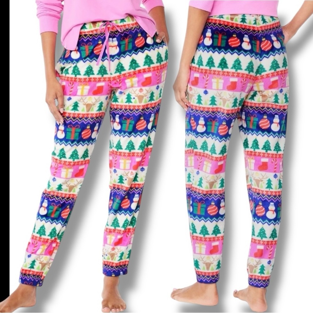 NWT JOYSPUN SIZE XL (16-18) SOFT PLUSH SLEEP PANTS ELASTIC/DRAWSTRING CHRISTMAS